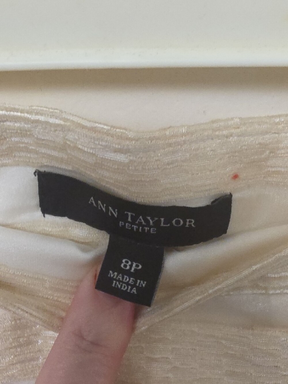Ann Taylor Cream and Ivory Striped A-Line Skirt NWT MSRP $119 SZ 8P - Picture 7 of 8
